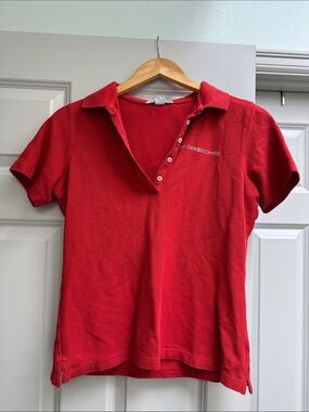 Port Authority Red Ladies Polo with Crystal Porsche Logo
